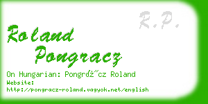 roland pongracz business card